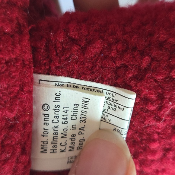 Hallmark Santa Claus bear christmas plush 12" textured fur - Picture 9 of 9